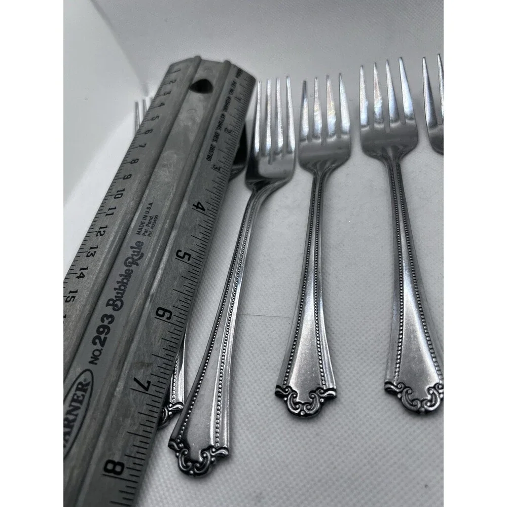8 Stanley Roberts Rogers Lavalier Stainless dinner & Salad Forks Flatware